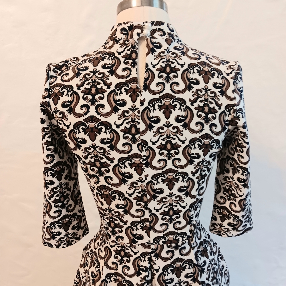 Vintage 70's geometric print maxi hostess dress. Elvin Jones 42, US 6, Small - Picture 8 of 14